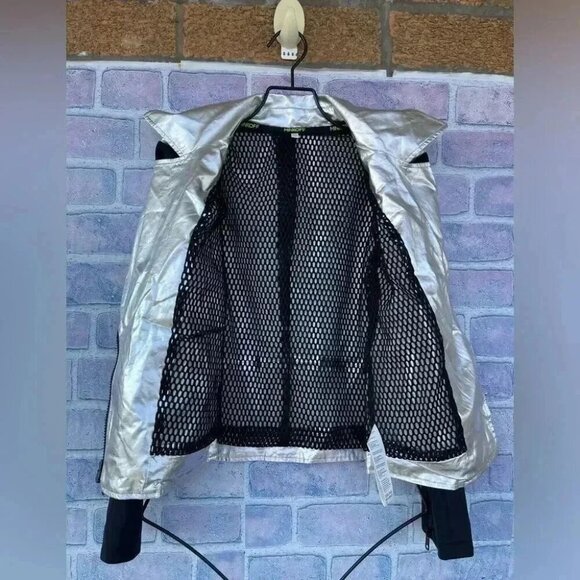 Rebecca Minkoff moto jacket with a striking foil finish small - Picture 10 of 16